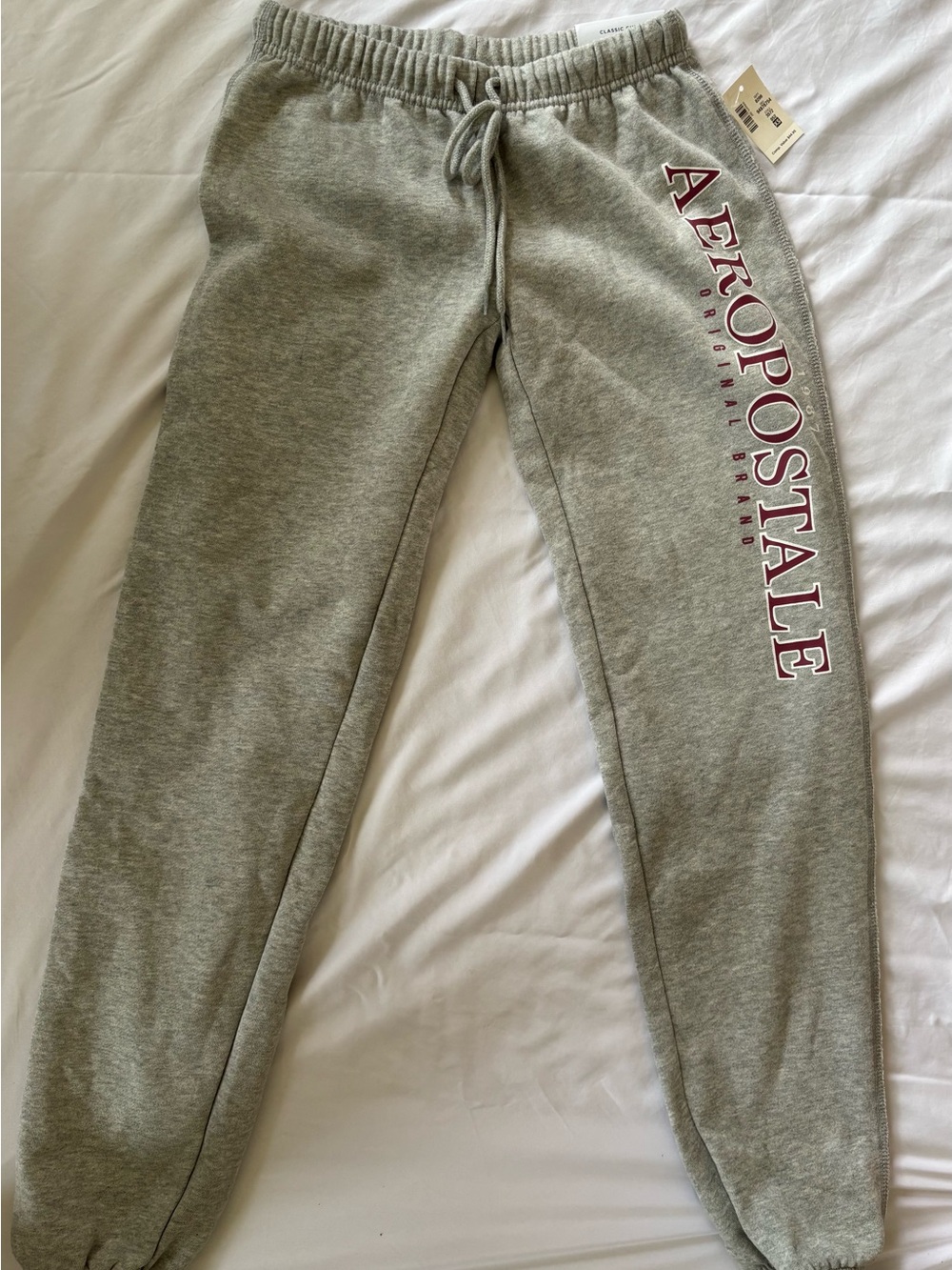 Aeropostale Light Gray Sweatpants with Side Logo